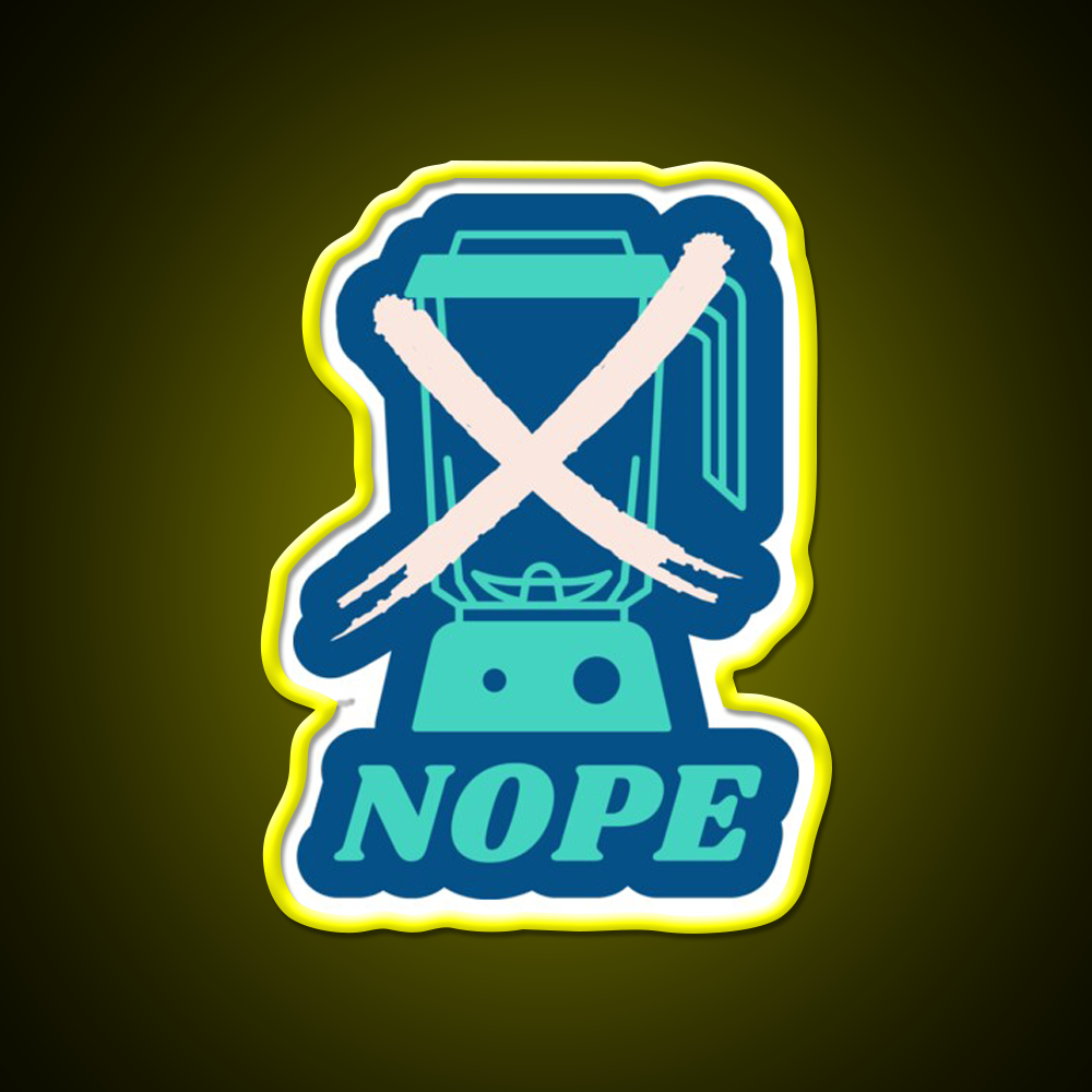 Nope No Blender Broken Bartender Bar Humor Man Cave Bar Led Neon Sign Rgb Color