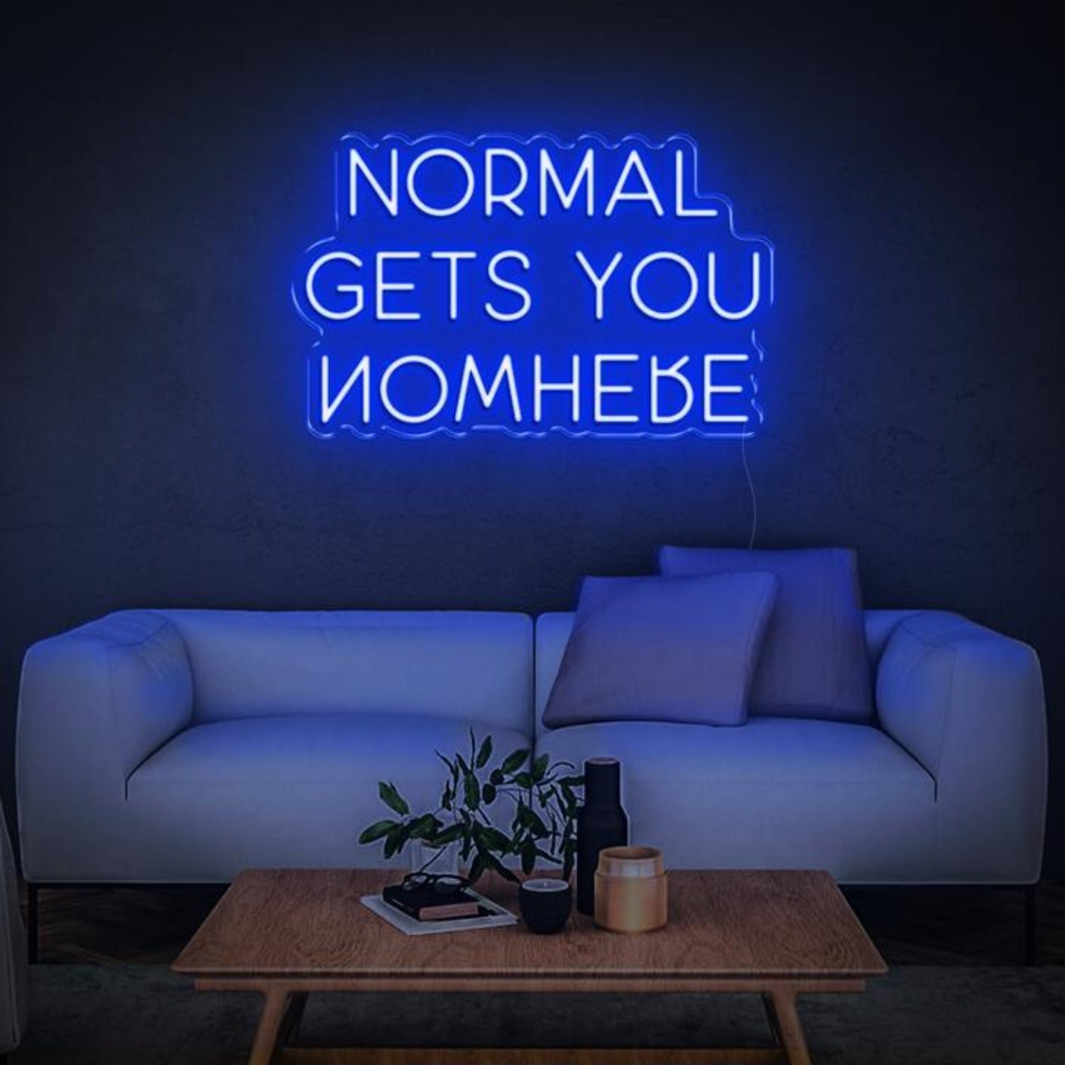 Normal Gets You Nowhere Bright Blue Led Neon Sign Modern Home Wall Decor | Shineneon