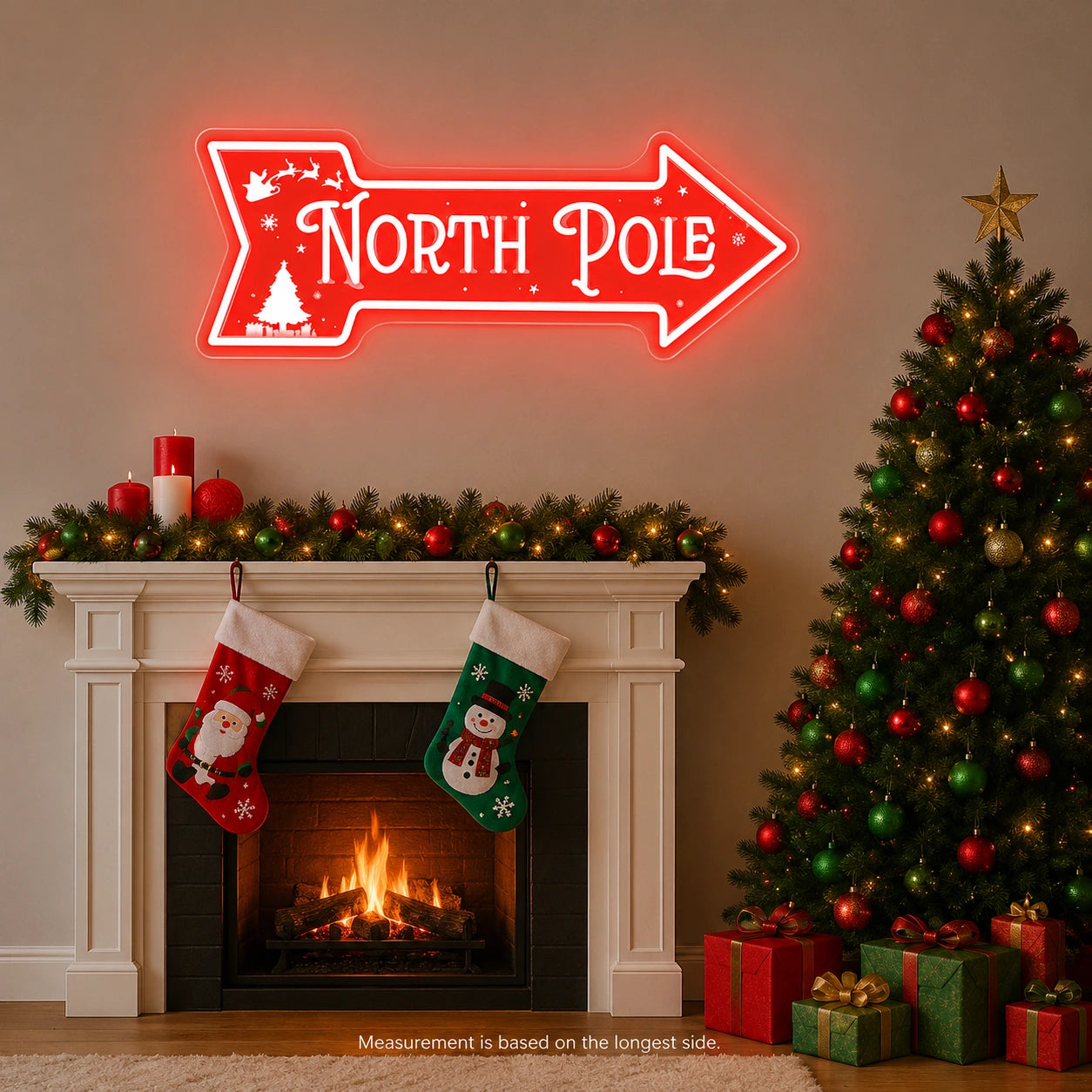 North Pole Arrow LED Neon Sign color grid