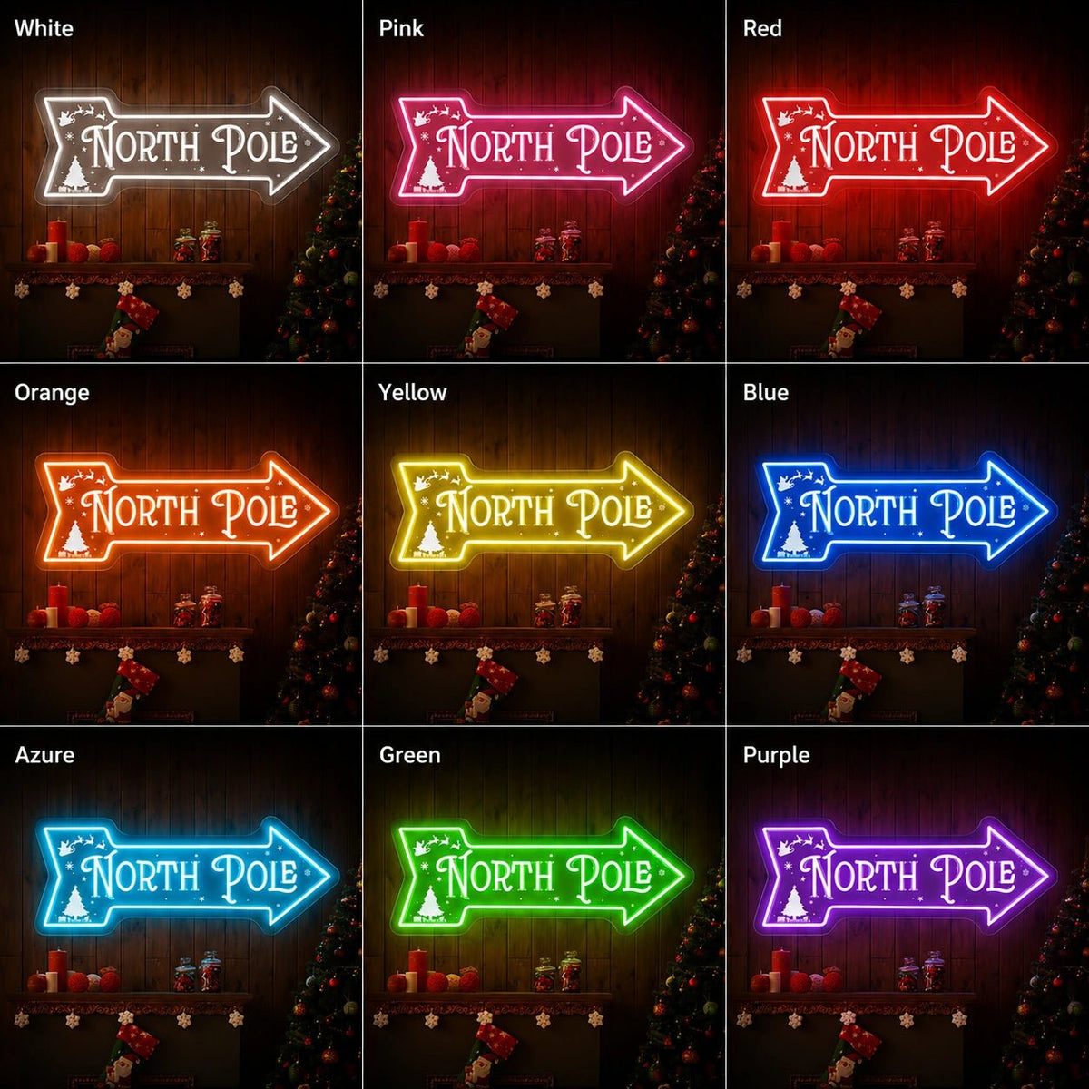 North Pole Arrow LED Neon Sign - Shineneon