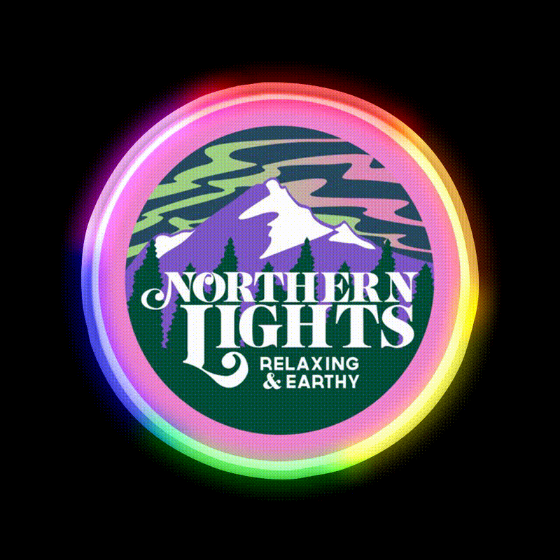 Northern Lights Hemp Inspired Green Leaf Led Neon Sign Rgb Color - LED neon sign close-up detail