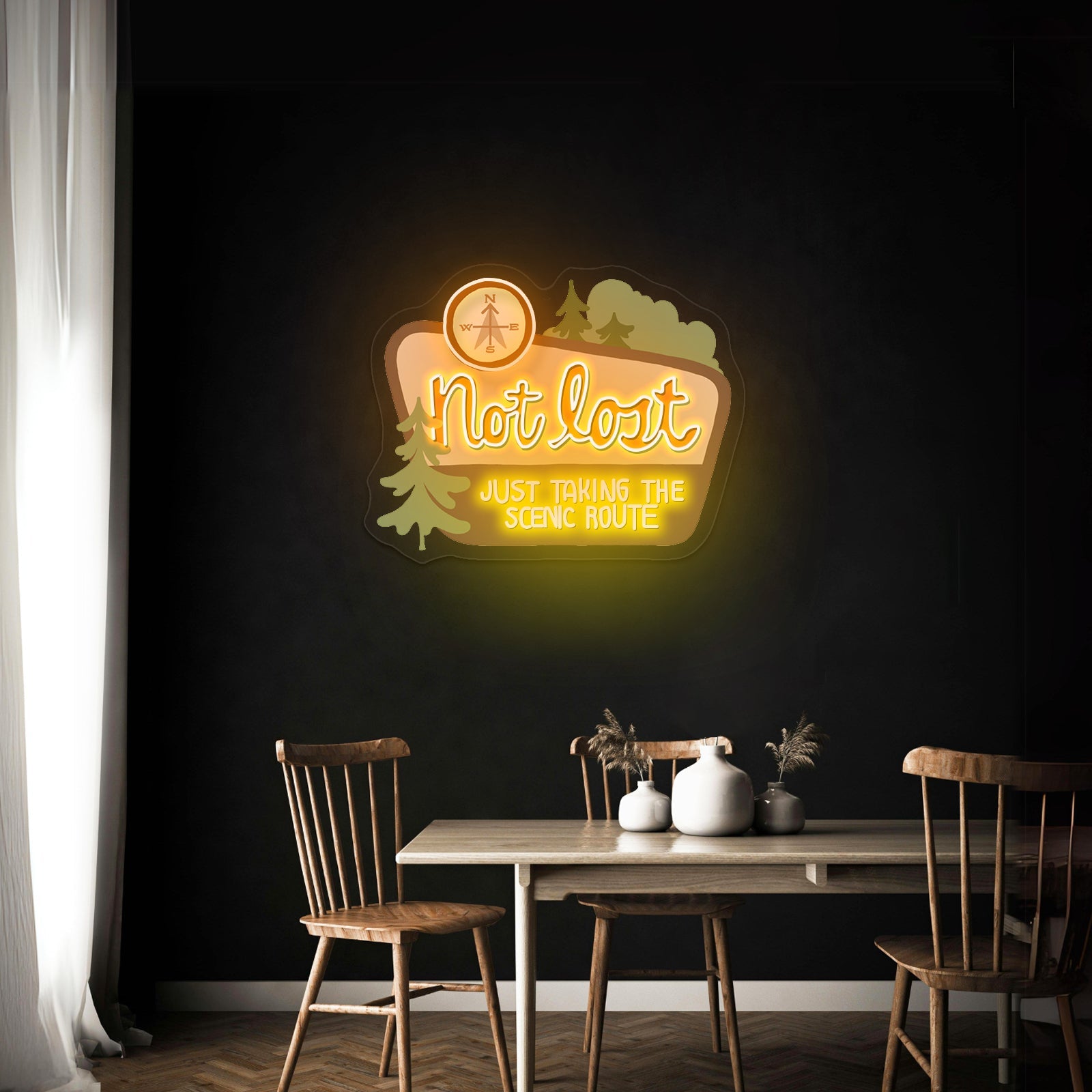 Not Lost Just Taking The Scenic Route Artwork Cool Neon Signs - Shineneon