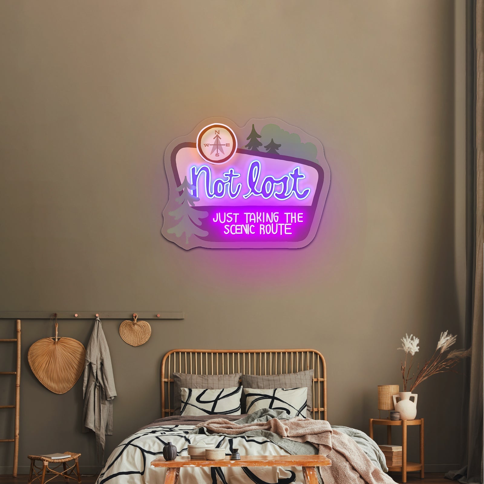 Not Lost Just Taking The Scenic Route Artwork Cool Neon Signs - Shineneon