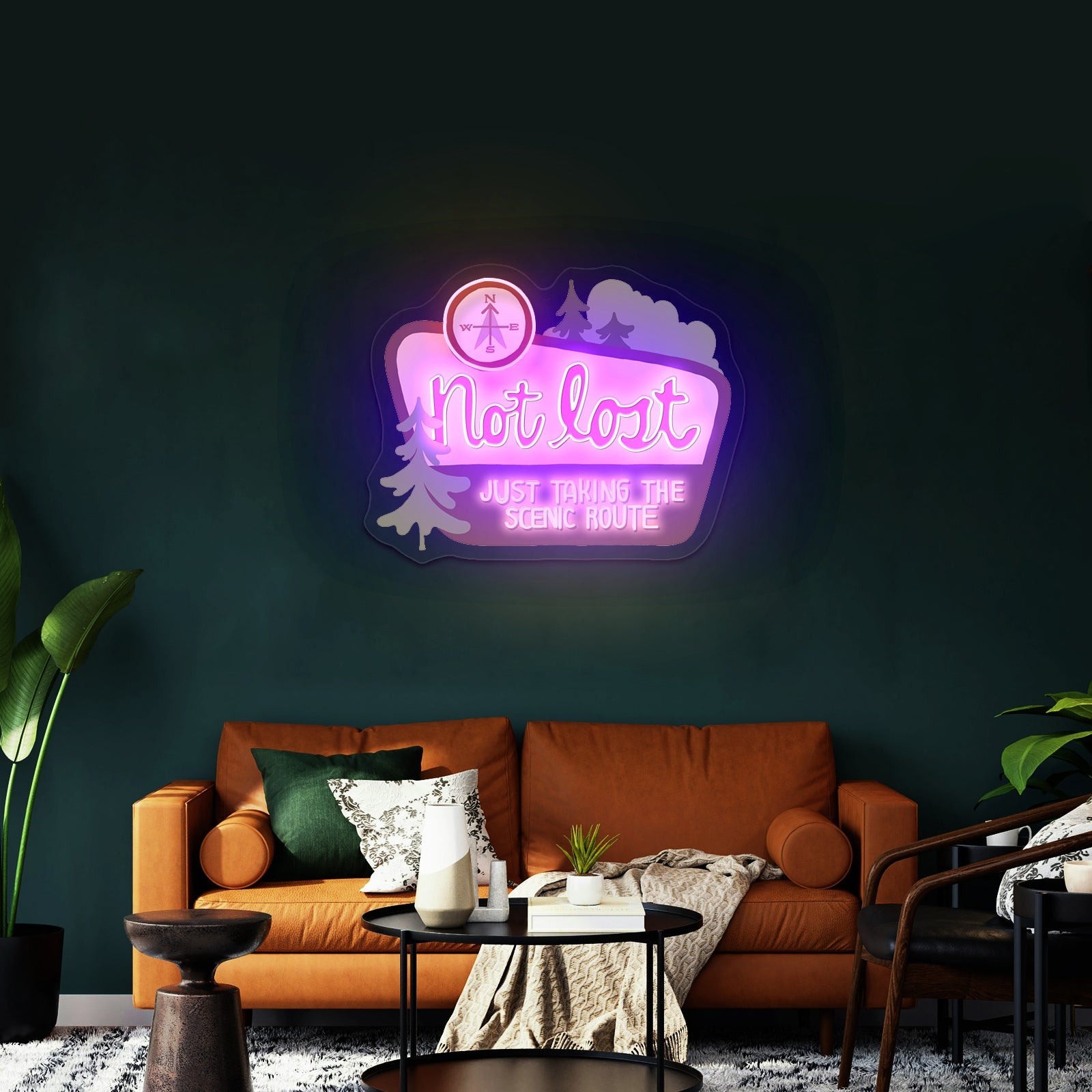 Not Lost Just Taking The Scenic Route Artwork Cool Neon Signs - Shineneon