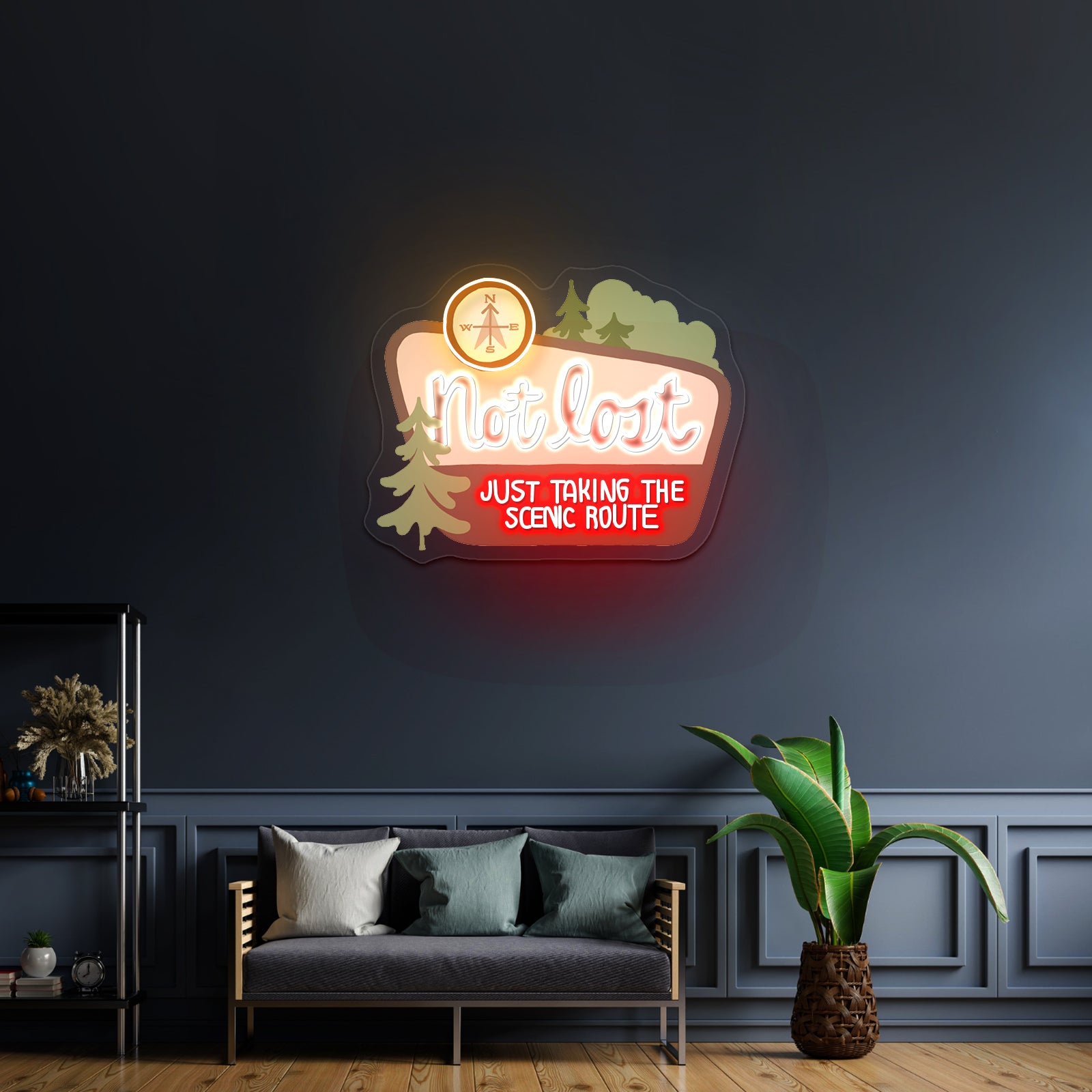 Not Lost Just Taking The Scenic Route Artwork Cool Neon Signs