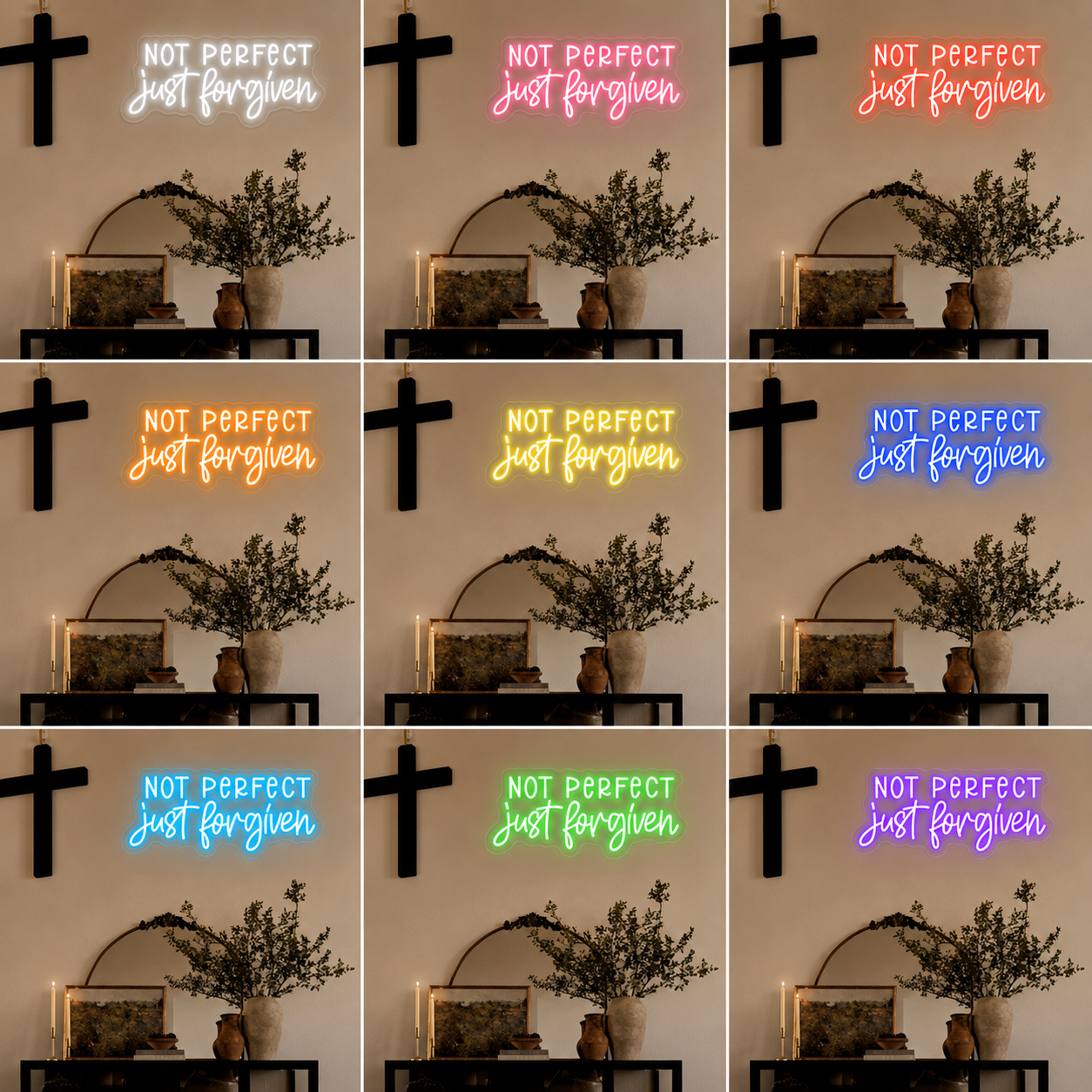 Not Perfect Just Forgotten Wall Decor LED Neon Sign - 05 Color Grid