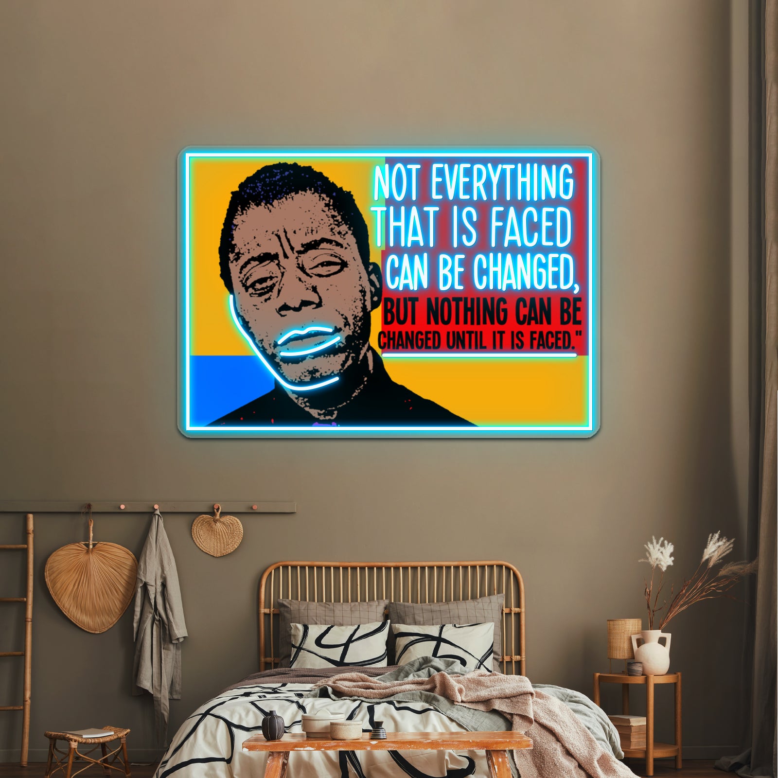 Nothing Can Be Changed Until It Is Faced Artwork Business Led Sign | Shineneon