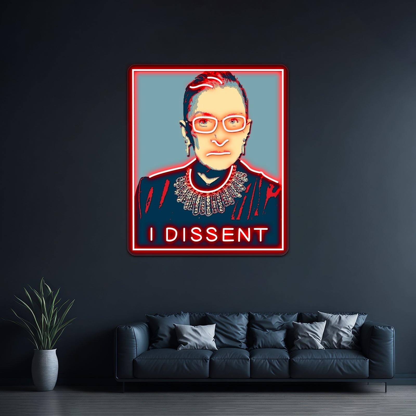 Notorious Rbg I Dissent Artwork Business Led Sign | Shineneon