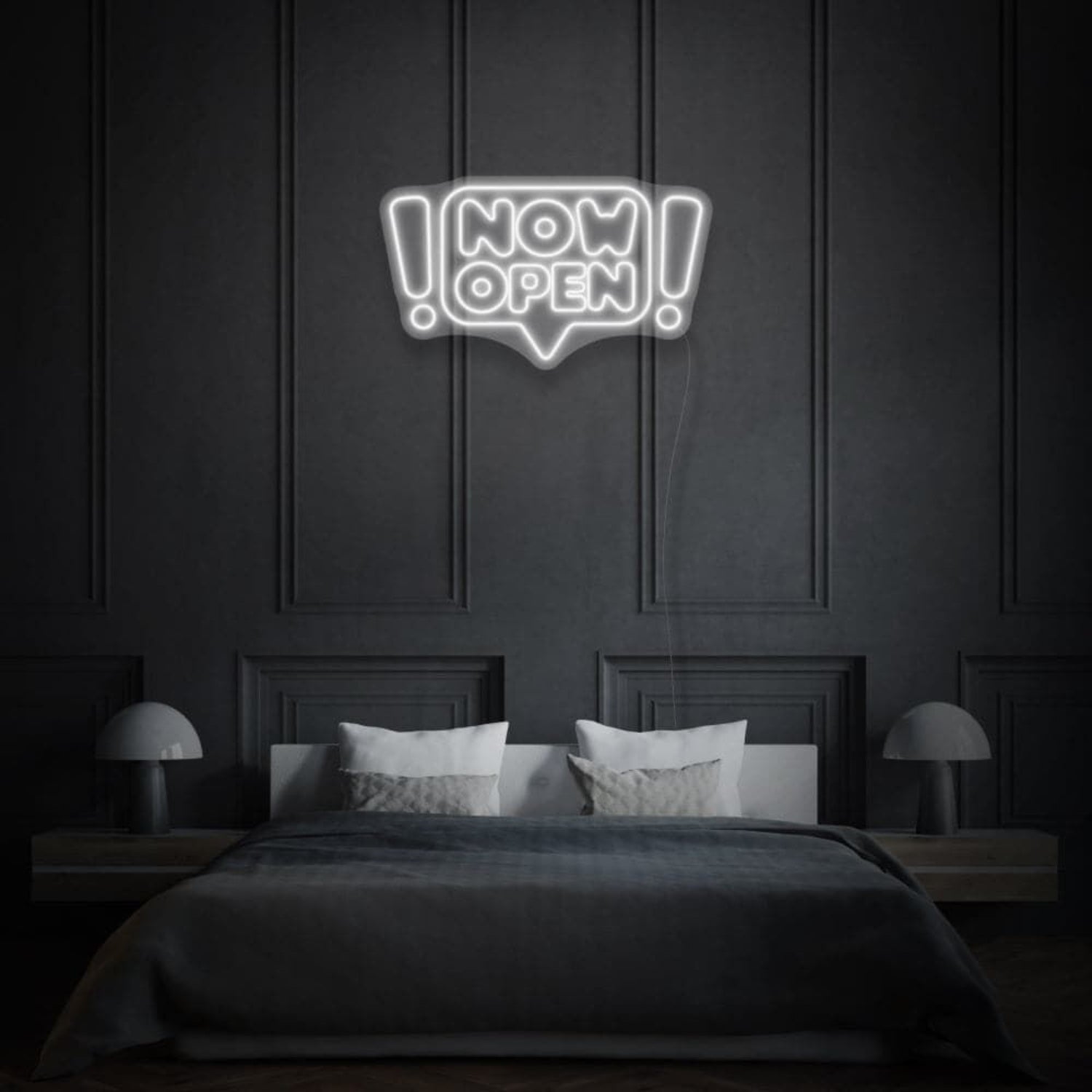 Now Open Neon Writing In Comic Cloud Playful And Inviting | Shineneon