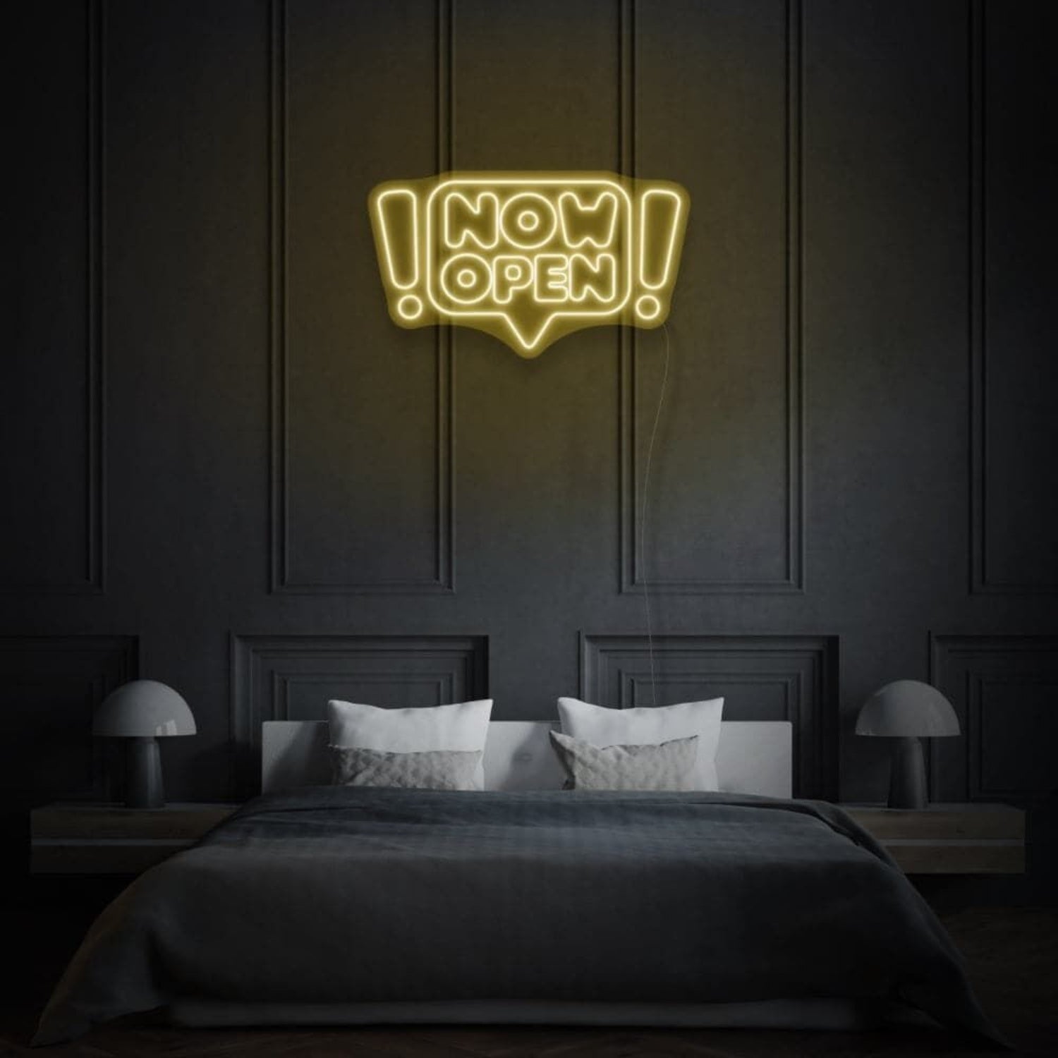 Now Open Neon Writing In Comic Cloud Playful And Inviting | Shineneon