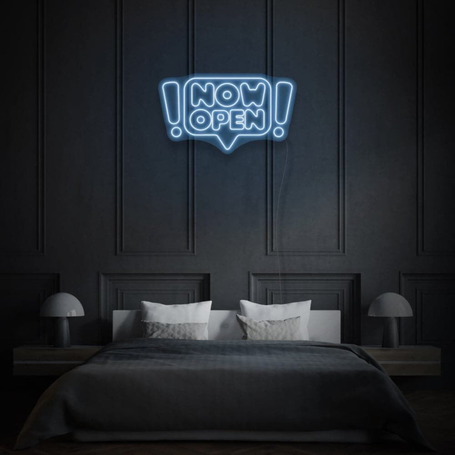 Now Open Neon Writing In Comic Cloud Playful And Inviting | Shineneon