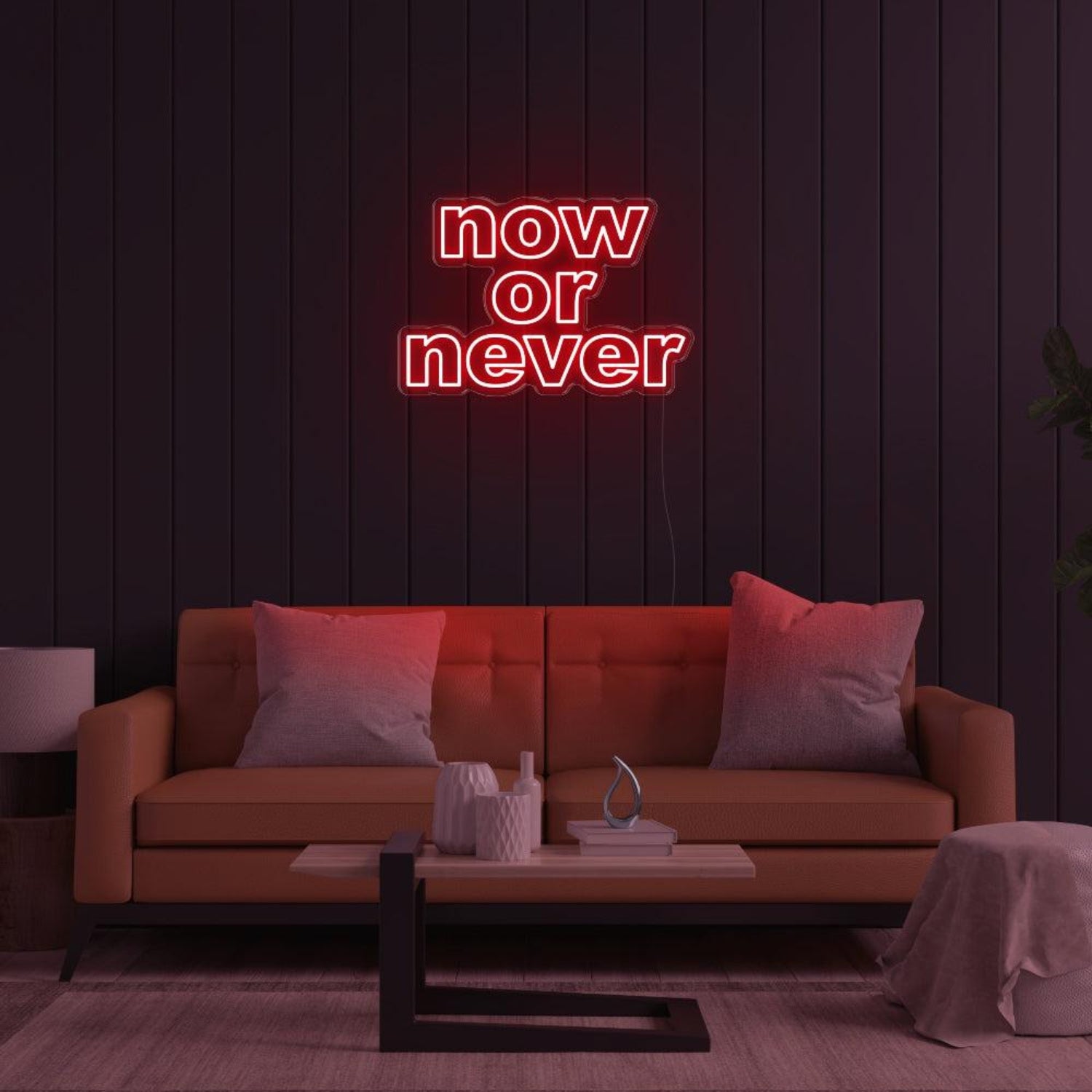 Now Or Never Bright Pink Led Neon Sign For Modern Home Decor | Shineneon