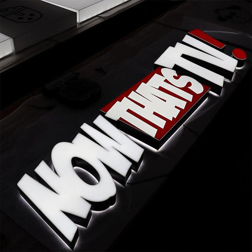 Now Thats Tv 3D Front And Back Lit Letters Metal Led Sign