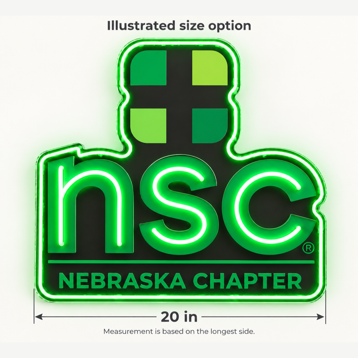 Nsc Nebraska Chapter Custom LED Neon Sign | 1dc9bea422a99187c88f6cb74a829a677ee1b5dcd24cc0e4fd6191359d445642 | dimensions