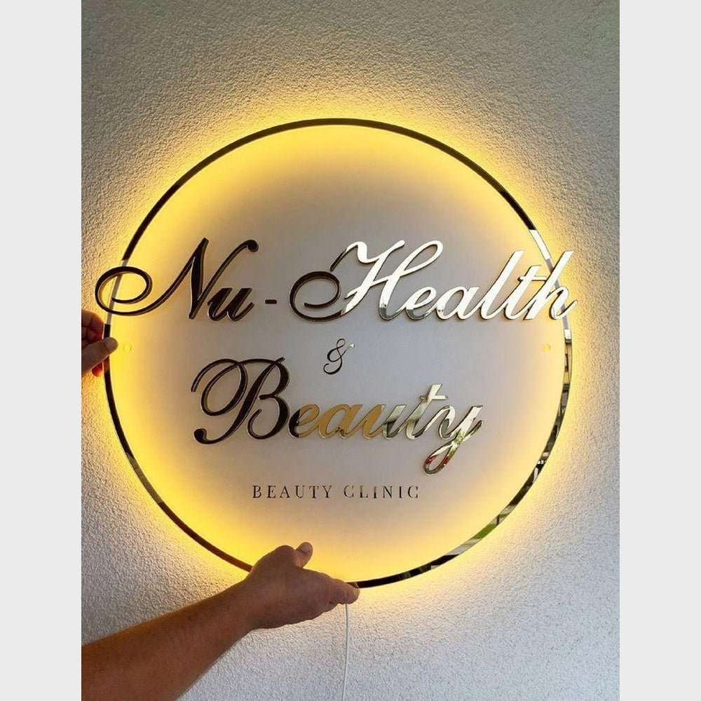 Nu Health Beauty Acrylic Business Logo Sign - Shineneon