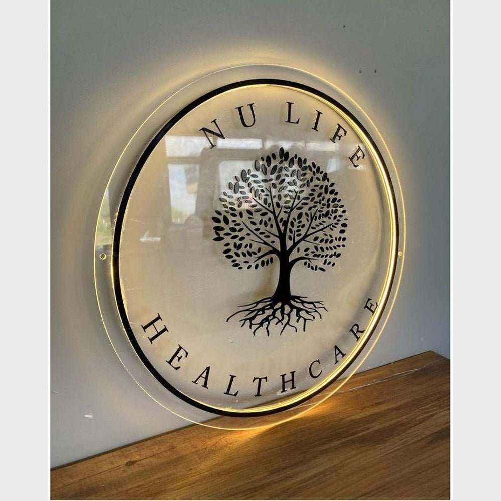 Nu Life Health Care Acrylic Business Logo Sign - Shineneon
