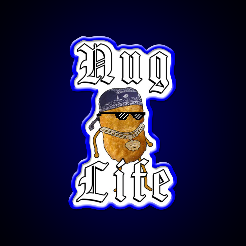 Nug Life Gangster Chicken Nugget Fast Food Led Neon Sign For Burger Place Rgb Color