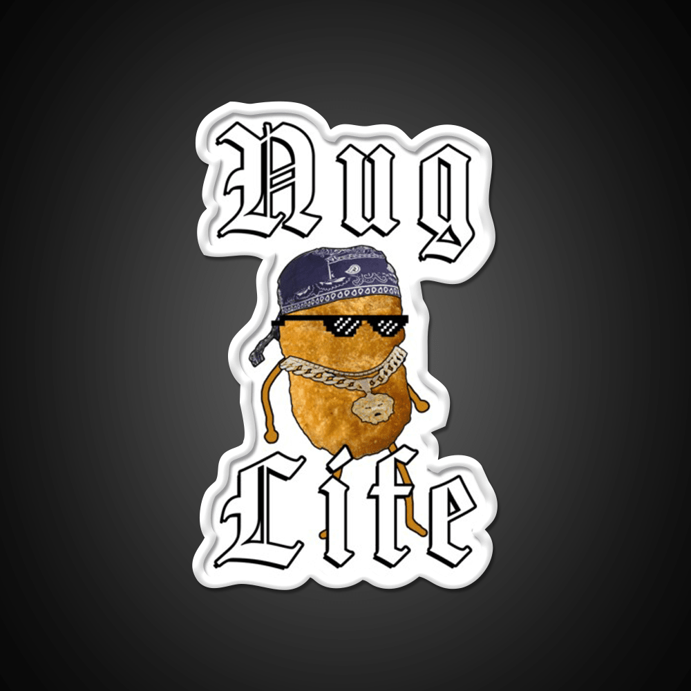 Nug Life Gangster Chicken Nugget Fast Food Led Neon Sign For Burger Place Rgb Color - Shineneon