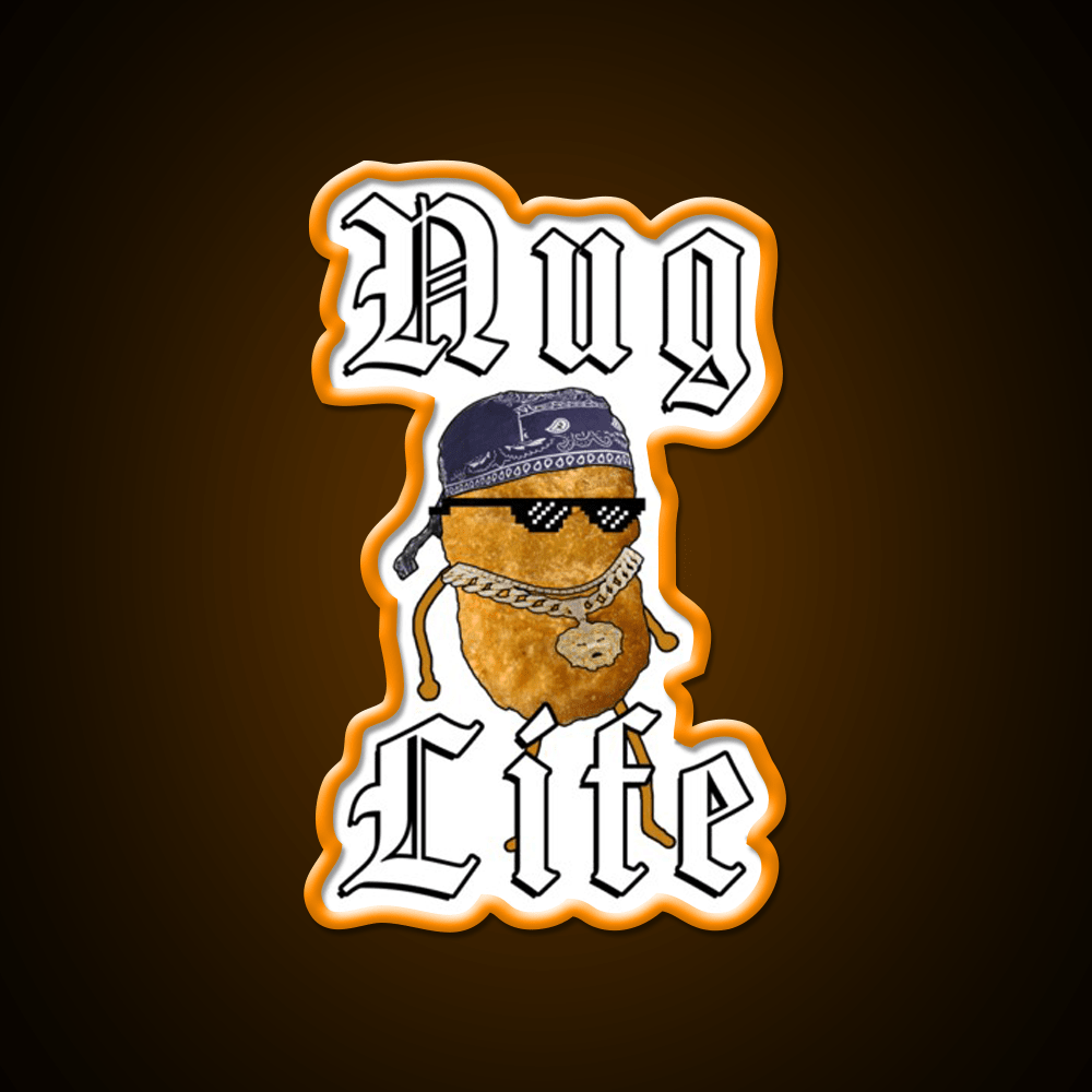 Nug Life Gangster Chicken Nugget Fast Food Led Neon Sign For Burger Place Rgb Color - Shineneon