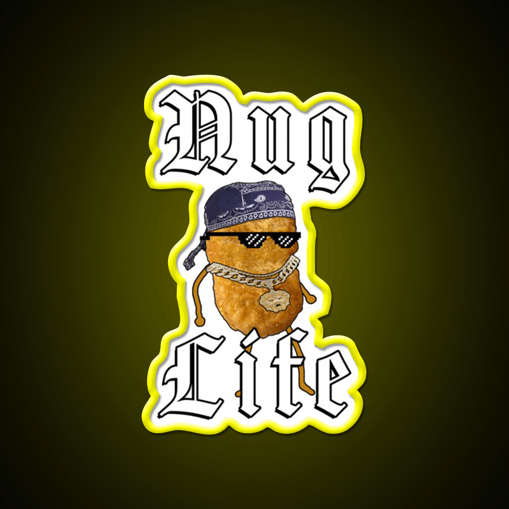 Nug Life Gangster Chicken Nugget Fast Food Led Neon Sign For Burger Place Rgb Color