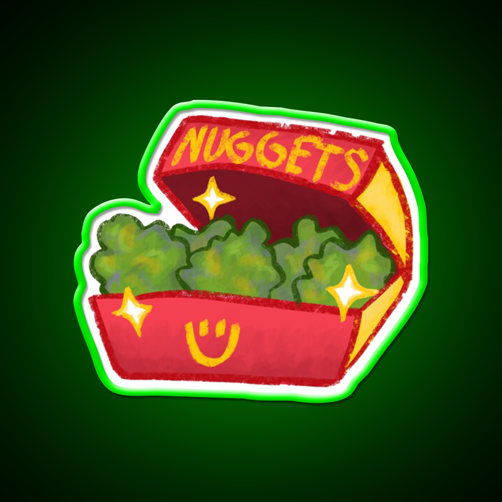 Nuggets Fast Food Led Neon Sign For Burger Place Rgb Color