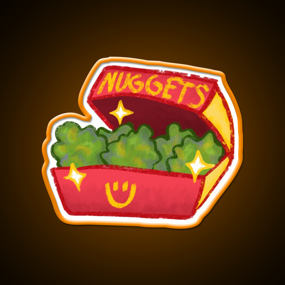 Nuggets Fast Food Led Neon Sign For Burger Place Rgb Color