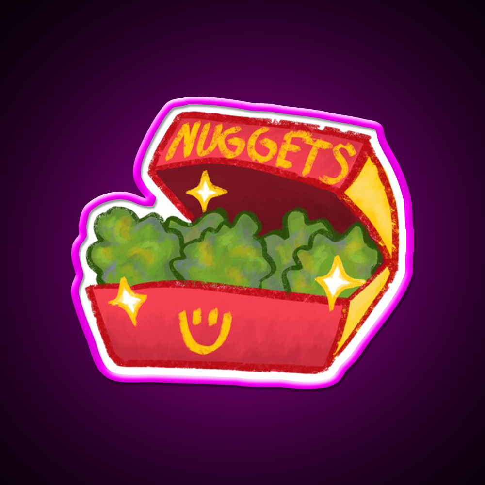 Nuggets Fast Food Led Neon Sign For Burger Place Rgb Color