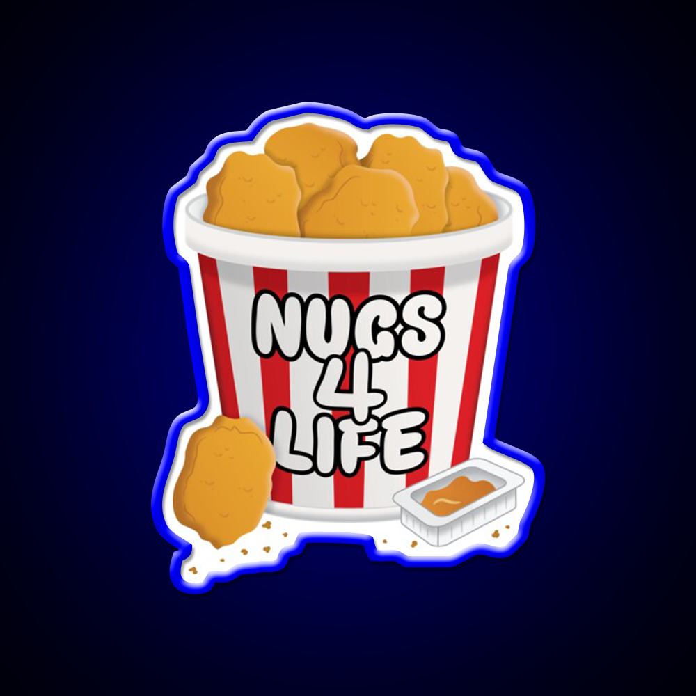 Nugs 4 Life Fast Food Led Neon Sign For Burger Place Rgb Color
