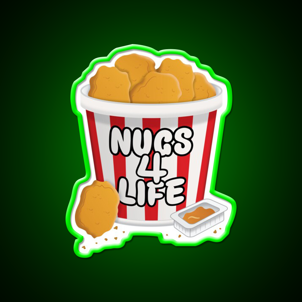 Nugs 4 Life Fast Food Led Neon Sign For Burger Place Rgb Color
