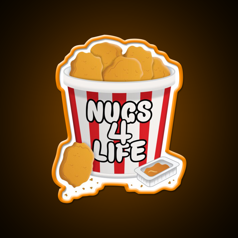 Nugs 4 Life Fast Food Led Neon Sign For Burger Place Rgb Color