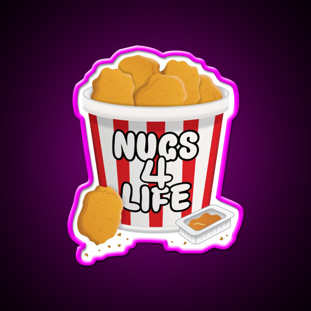 Nugs 4 Life Fast Food Led Neon Sign For Burger Place Rgb Color