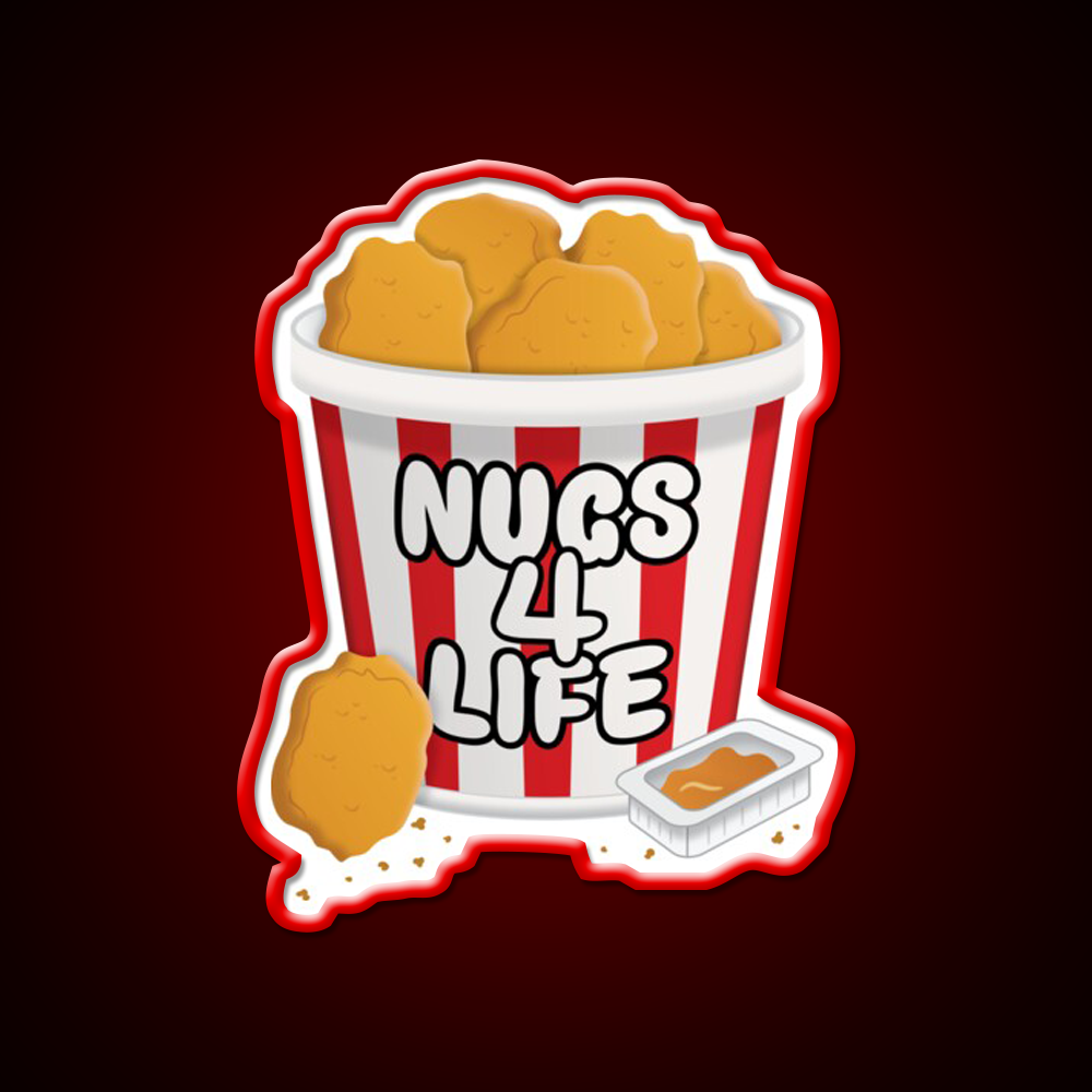 Nugs 4 Life Fast Food Led Neon Sign For Burger Place Rgb Color