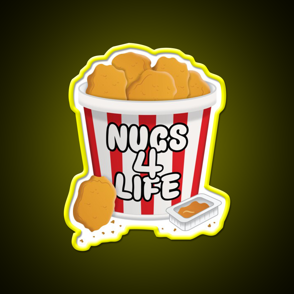 Nugs 4 Life Fast Food Led Neon Sign For Burger Place Rgb Color