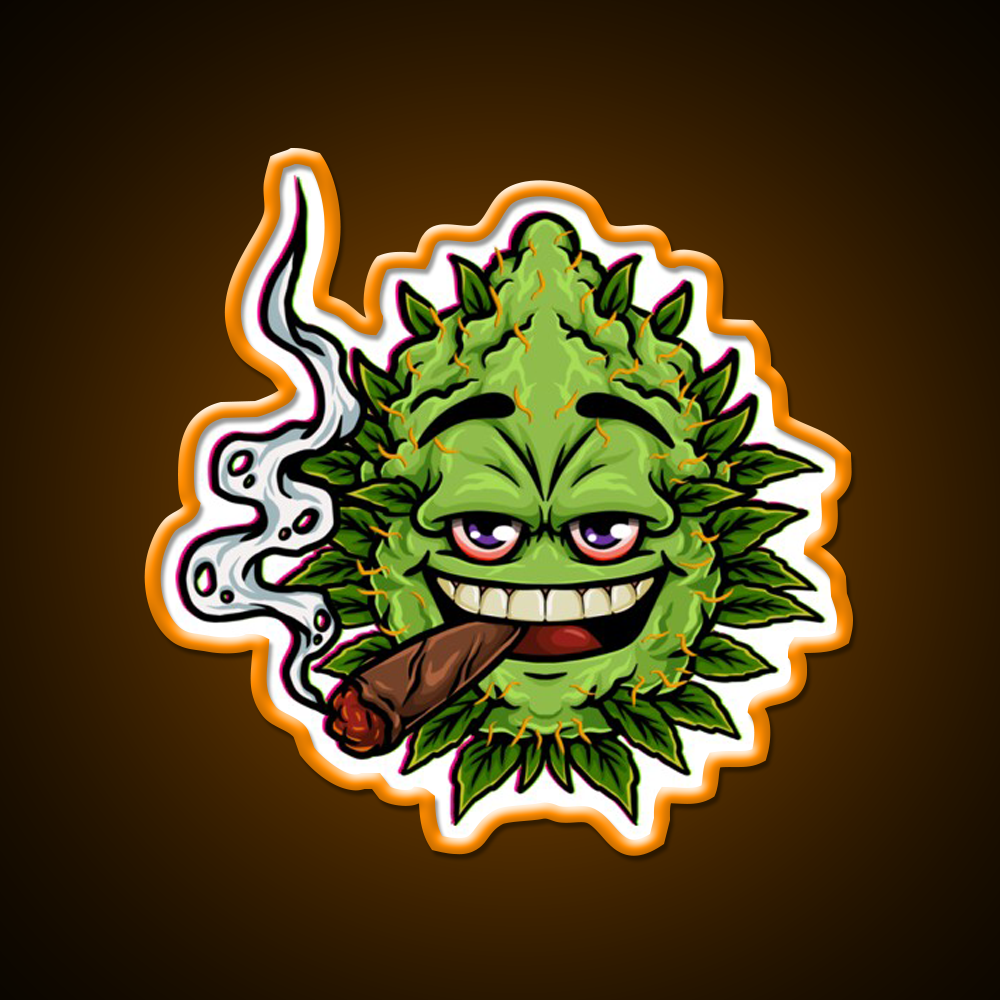 Nugs Buds Blunt Character Hemp Inspired Green Leaf Led Neon Sign Rgb Color - LED neon sign view 6