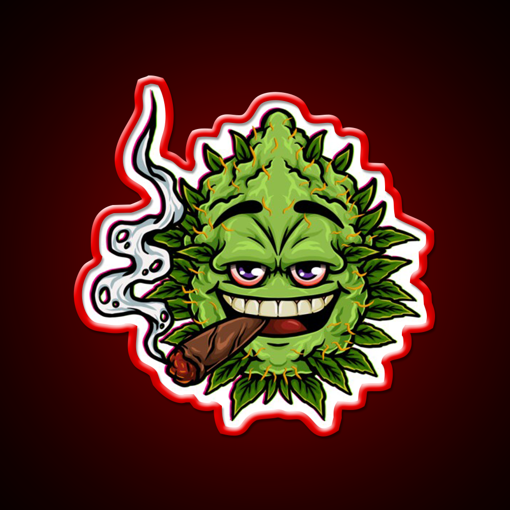 Nugs Buds Blunt Character Hemp Inspired Green Leaf Led Neon Sign Rgb Color - LED neon sign view 10