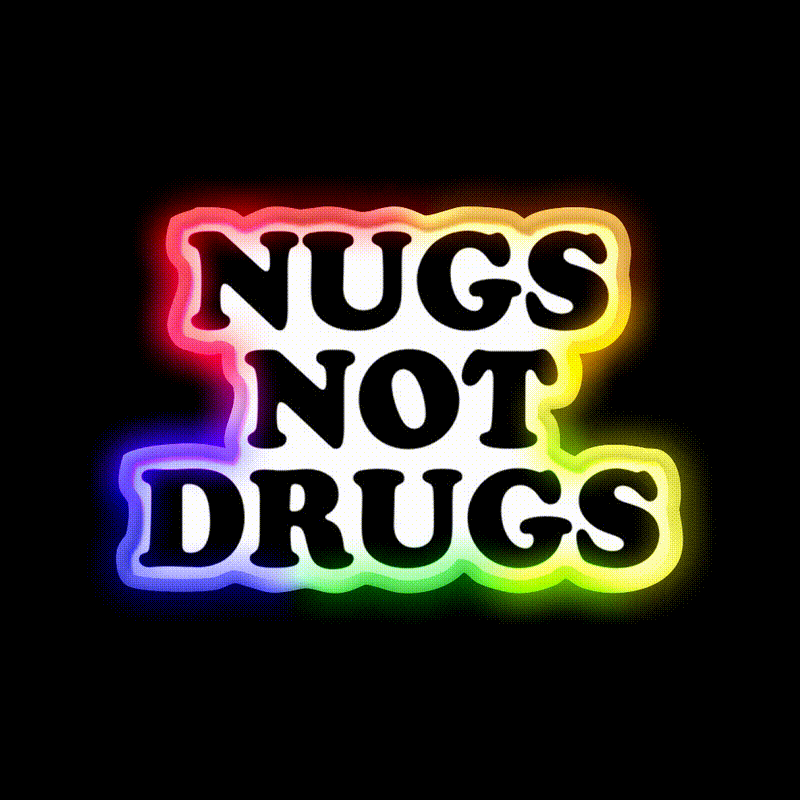 Nugs Not Drugs Fast Food Led Neon Sign For Burger Place Rgb Color