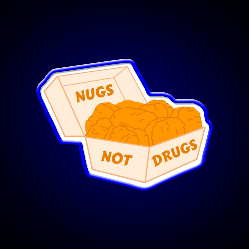 Nugs Not Drugs Fast Food Led Neon Sign For Burger Place Store Neon Sign Rgb Color