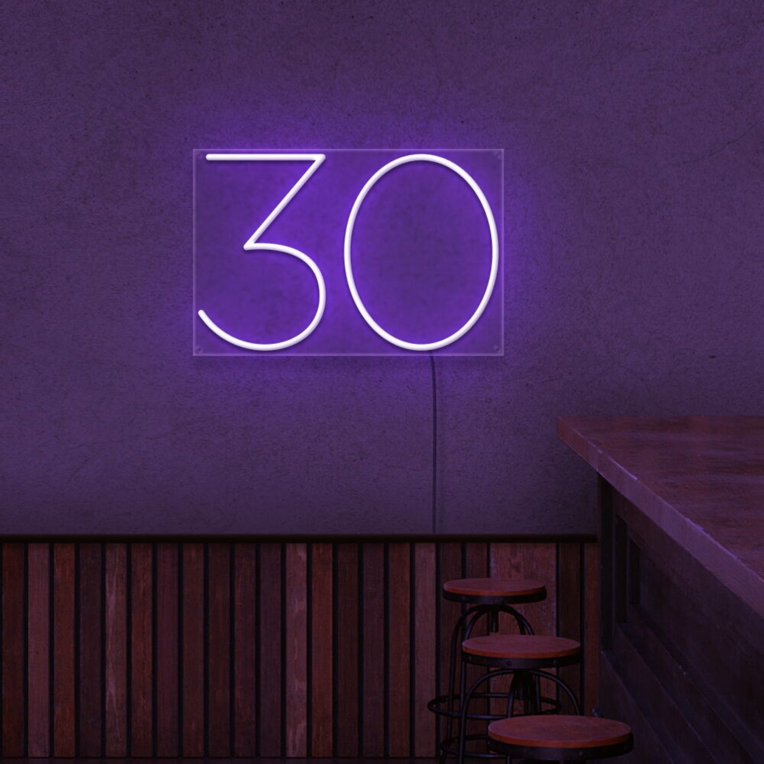 Number 30 Neon Sign | Shineneon