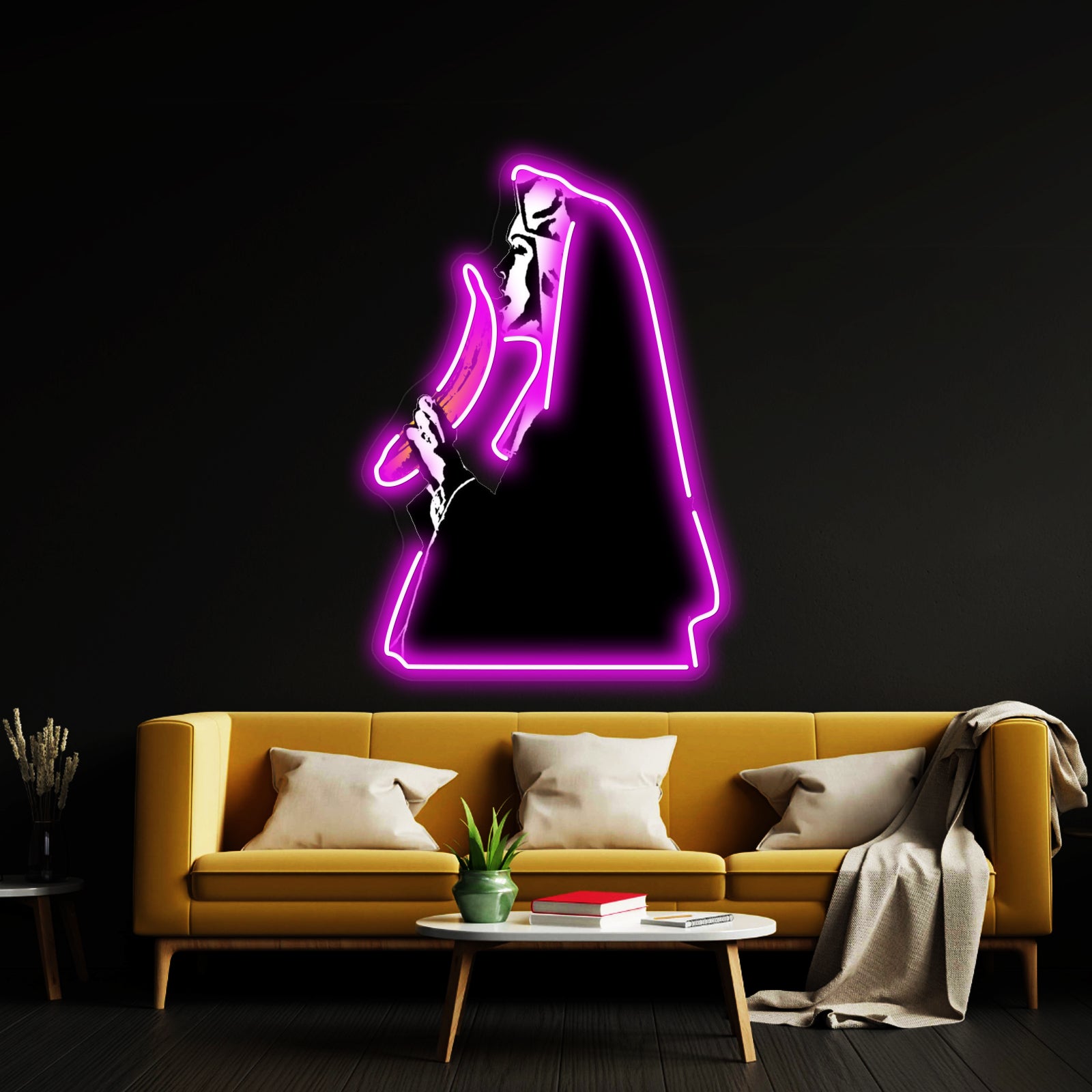 Nun With Banana Artwork Business Led Sign | Shineneon