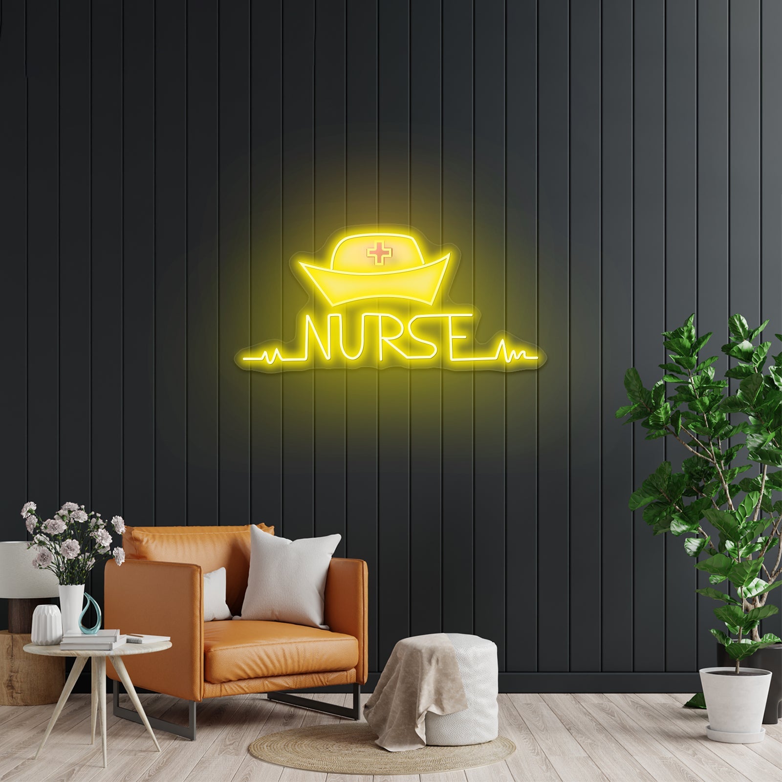 Nurse And Retro Cap Artwork Neon Sign Art - Shineneon