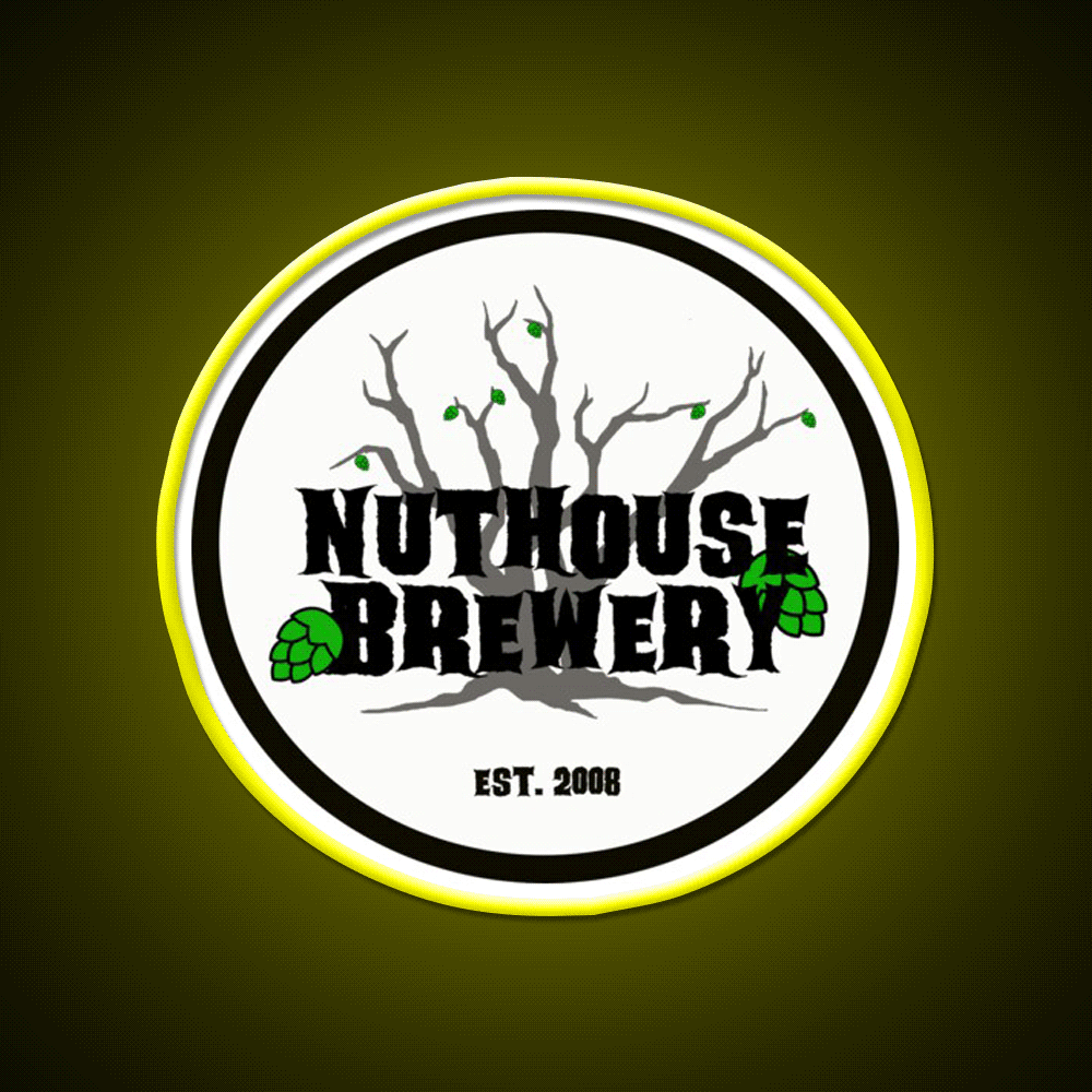 Nuthouse Brewery Logo Beer Bar Decor Led Neon Sign Rgb Color - Custom LED neon sign front view