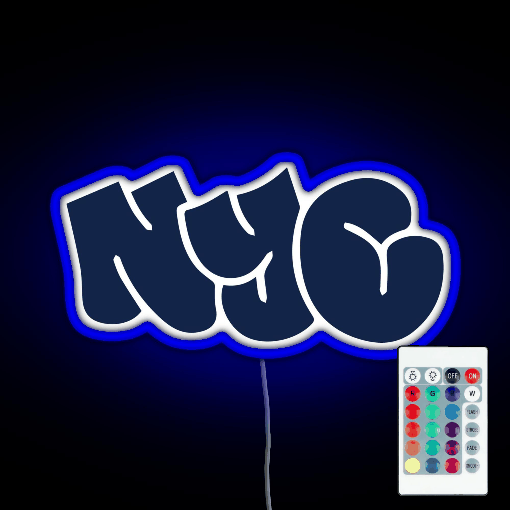 Nyc New York City Graffiti Sticker Rgb Led Neon Sign Pop Wall Art