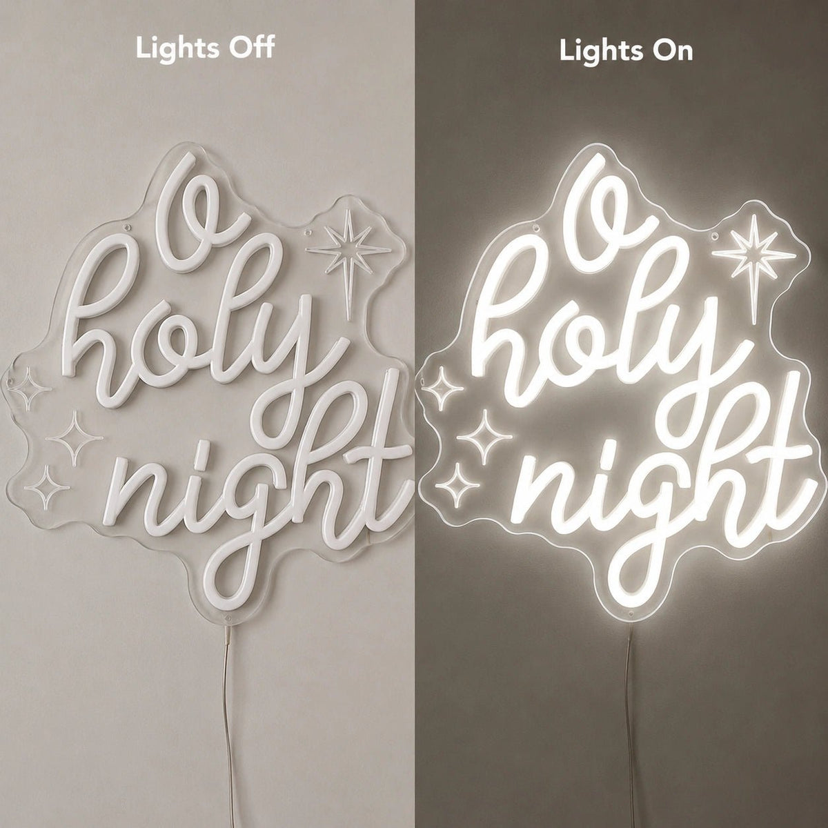 O Holy Night Stars LED Neon Sign - Shineneon