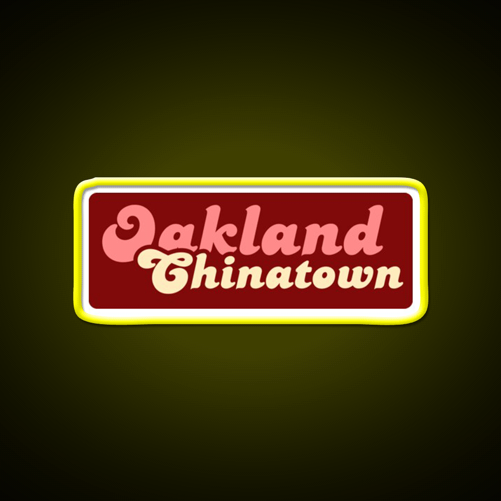 Oakland Chinatown Asian Cultural Led Neon Sign Rgb Color - Custom LED neon sign front view