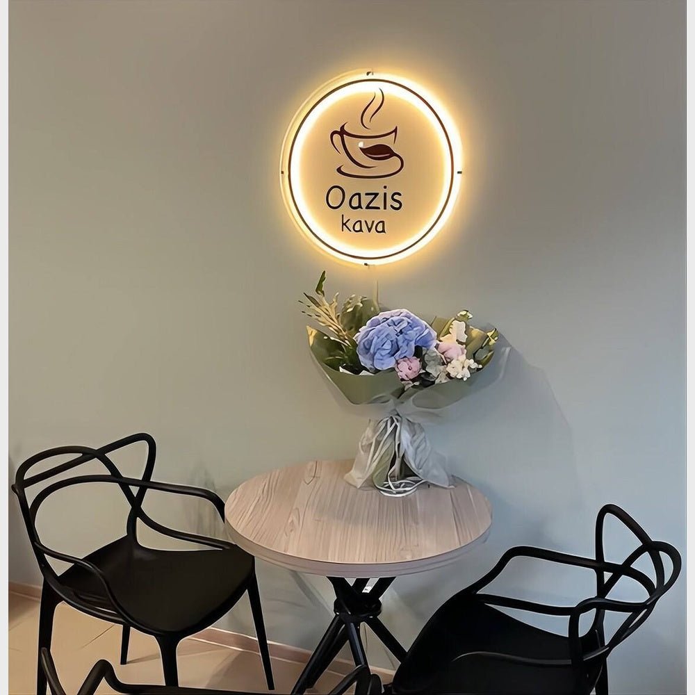 Oazis Kava Acrylic Business Logo Sign - Shineneon