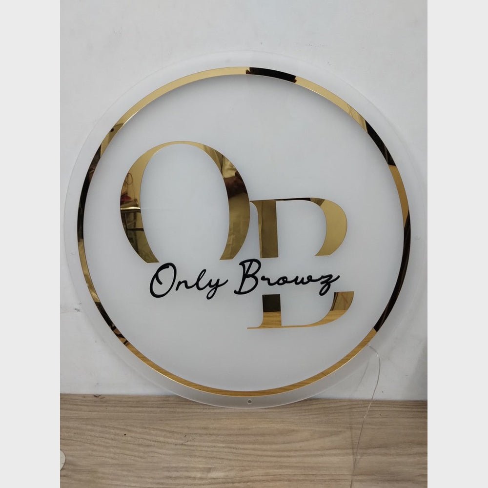 Ob Only Browz Acrylic Business Logo Sign - Shineneon