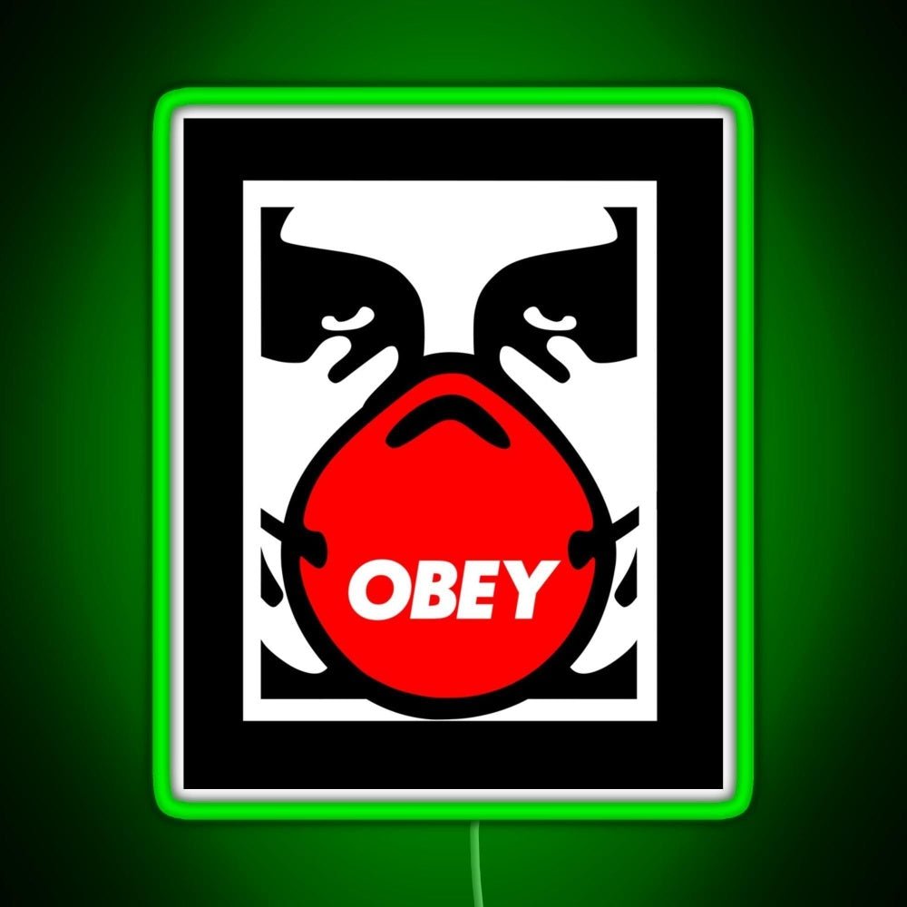 Obey Giant Shepard Fairey Face Mask Pop Art Rgb Led Neon Sign Pop Wall Art - Shineneon
