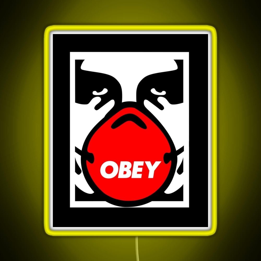 Obey Giant Shepard Fairey Face Mask Pop Art Rgb Led Neon Sign Pop Wall Art - Shineneon