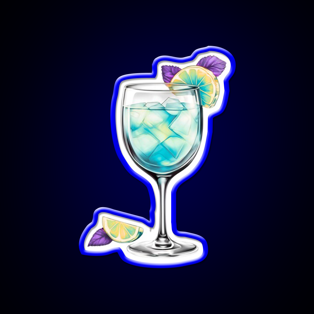 Ocean Abstract Cocktail Glass Cocktail Bar Decor Led Neon Sign Rgb Color - LED neon sign view 5