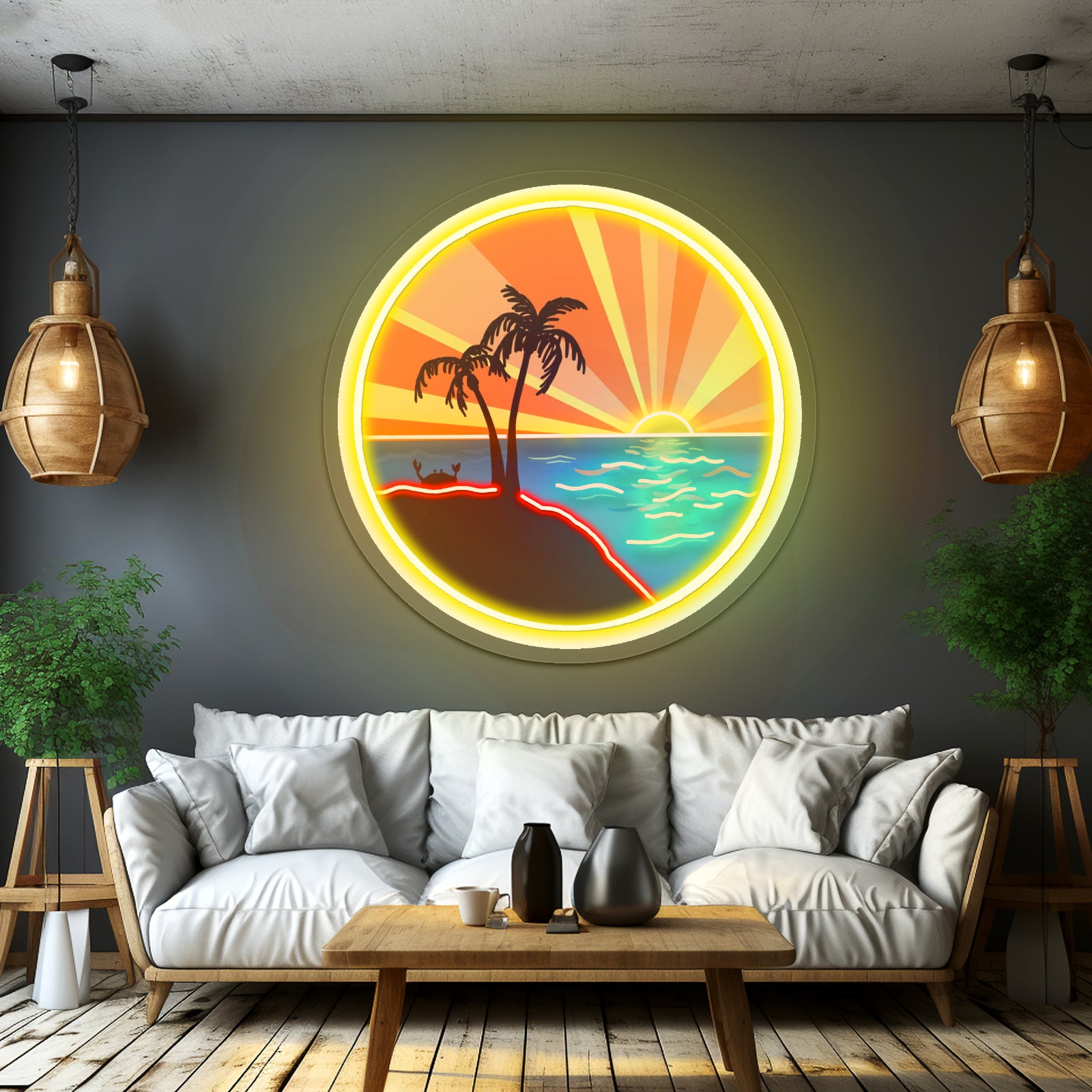 Ocean Wave Artwork Personalized Neon Signs
